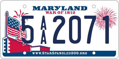 MD license plate 5AA2071