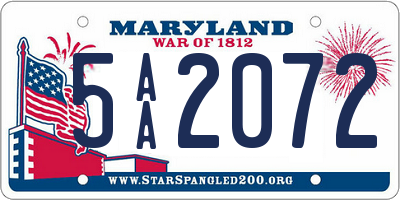 MD license plate 5AA2072