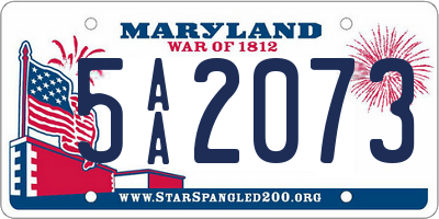 MD license plate 5AA2073