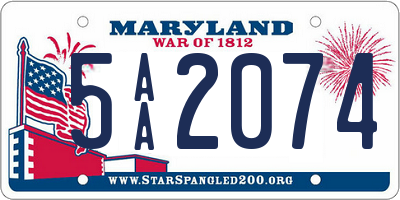 MD license plate 5AA2074