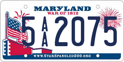 MD license plate 5AA2075