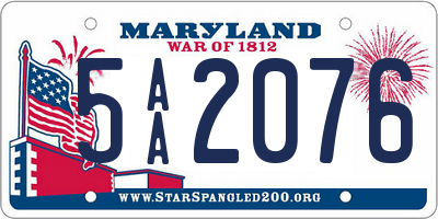 MD license plate 5AA2076