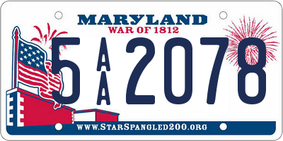 MD license plate 5AA2078