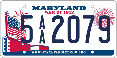 MD license plate 5AA2079