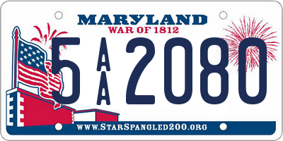 MD license plate 5AA2080