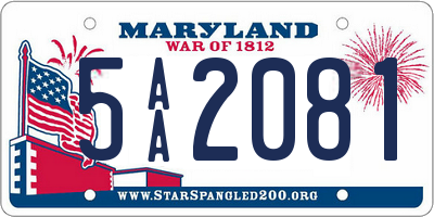 MD license plate 5AA2081