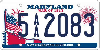 MD license plate 5AA2083