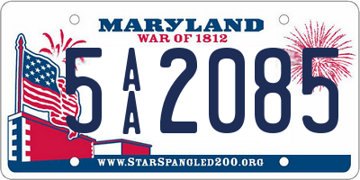 MD license plate 5AA2085