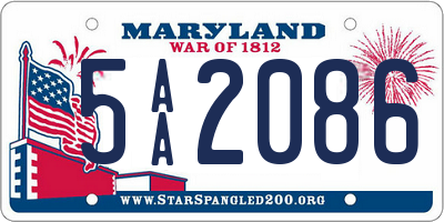 MD license plate 5AA2086