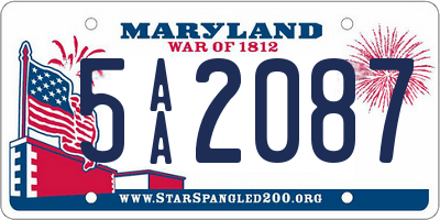 MD license plate 5AA2087