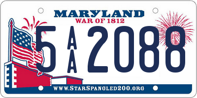 MD license plate 5AA2088