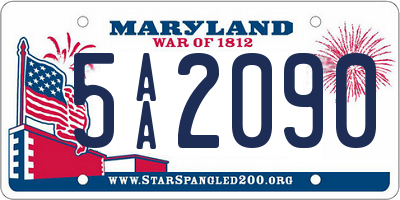 MD license plate 5AA2090