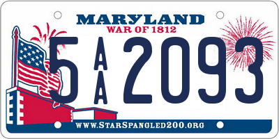 MD license plate 5AA2093