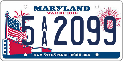 MD license plate 5AA2099