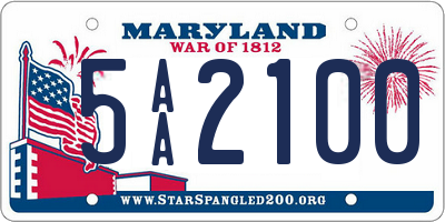 MD license plate 5AA2100