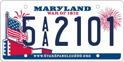 MD license plate 5AA2101