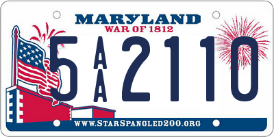 MD license plate 5AA2110