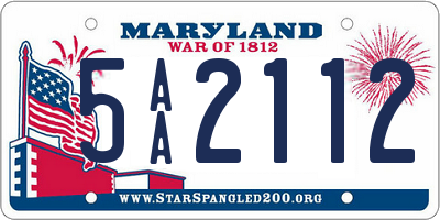 MD license plate 5AA2112