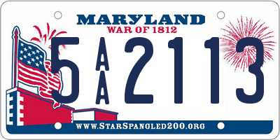 MD license plate 5AA2113