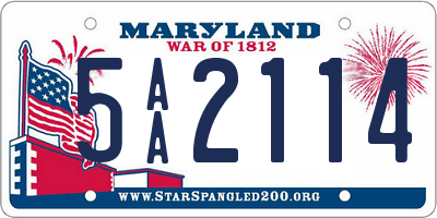 MD license plate 5AA2114