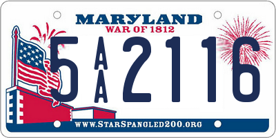 MD license plate 5AA2116