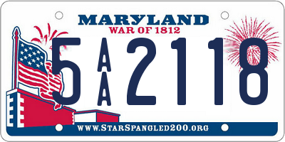 MD license plate 5AA2118