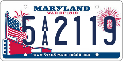 MD license plate 5AA2119