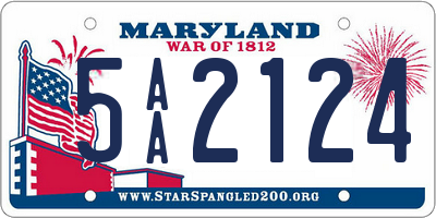 MD license plate 5AA2124