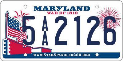 MD license plate 5AA2126