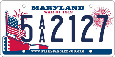 MD license plate 5AA2127