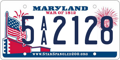 MD license plate 5AA2128