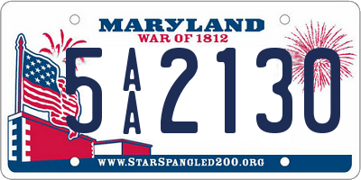 MD license plate 5AA2130