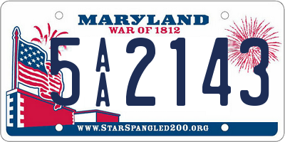 MD license plate 5AA2143