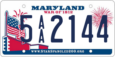 MD license plate 5AA2144