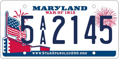 MD license plate 5AA2145