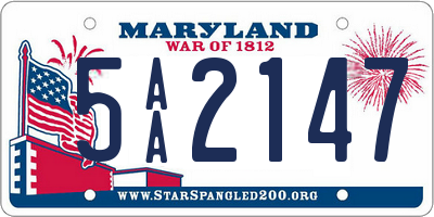 MD license plate 5AA2147