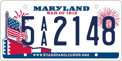 MD license plate 5AA2148