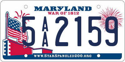 MD license plate 5AA2159