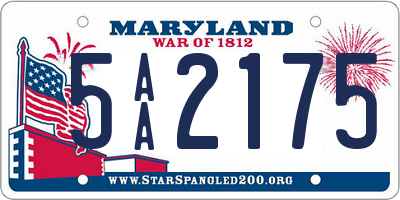 MD license plate 5AA2175