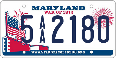 MD license plate 5AA2180