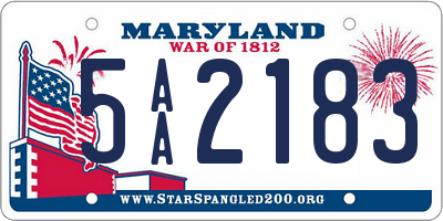 MD license plate 5AA2183