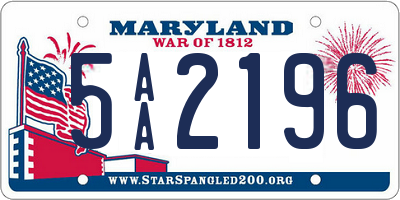 MD license plate 5AA2196