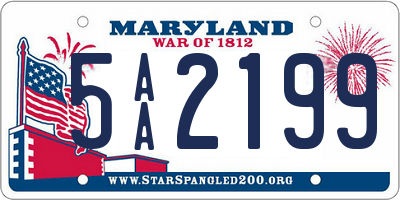 MD license plate 5AA2199