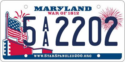 MD license plate 5AA2202