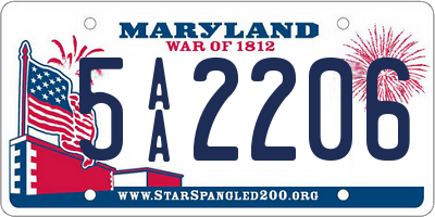 MD license plate 5AA2206