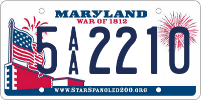 MD license plate 5AA2210