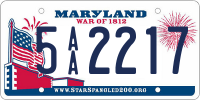 MD license plate 5AA2217