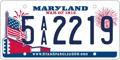 MD license plate 5AA2219