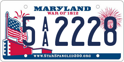 MD license plate 5AA2228