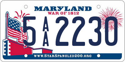 MD license plate 5AA2230
